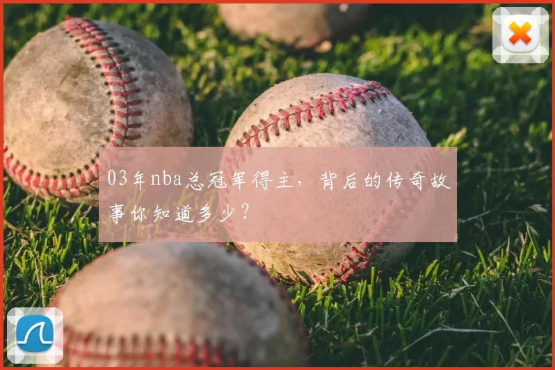 03年nba总冠军得主，背后的传奇故事你知道多少？