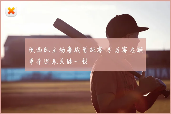 陕西队主场鏖战晋级赛 季后赛名额争夺迎来关键一役